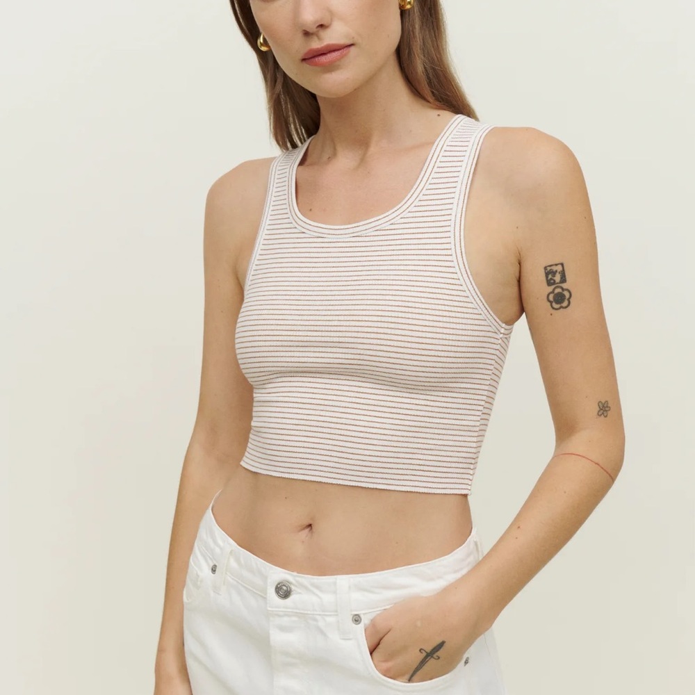 NWOT Reformation Adel Tank - Cappuccino Stripe